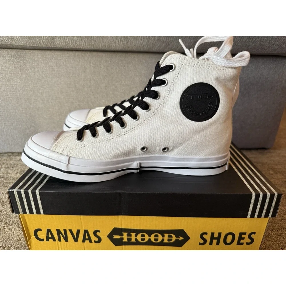 New Hoods Conference 55 HC ‎ White High Tops Mens 8 Women 10 White & Black